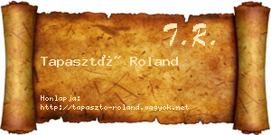Tapasztó Roland névjegykártya